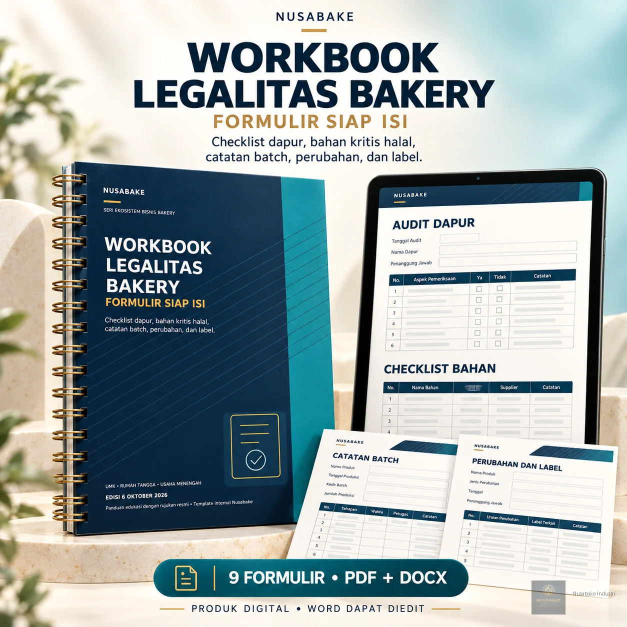 Pratinjau 5 Paket Ebook Legalitas Bakery Nusabake: Perizinan, Halal & Workbook