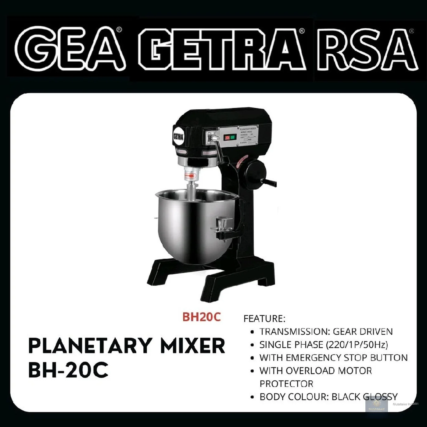 Foto Getra BH-20C Planetary Mixer 20L Heavy Duty Untuk Bakery dan Usaha Roti - Getra