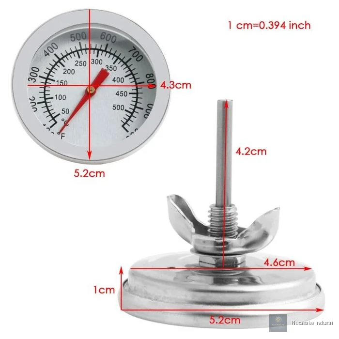 Termometer Oven BBQ Panggangan Bakar Thermometer Probe Stainless Steel Celcius Fahrenheit Grill Baking Oven - Hitam 50-350C - gambar 2