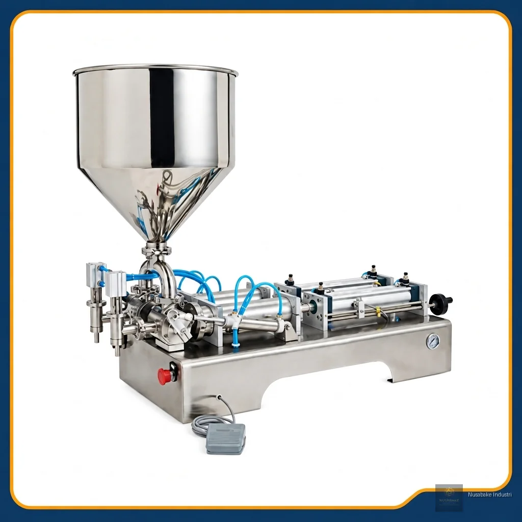 Double Head Paste Filling Machine 200-500ML untuk usaha bakery - gambar 2
