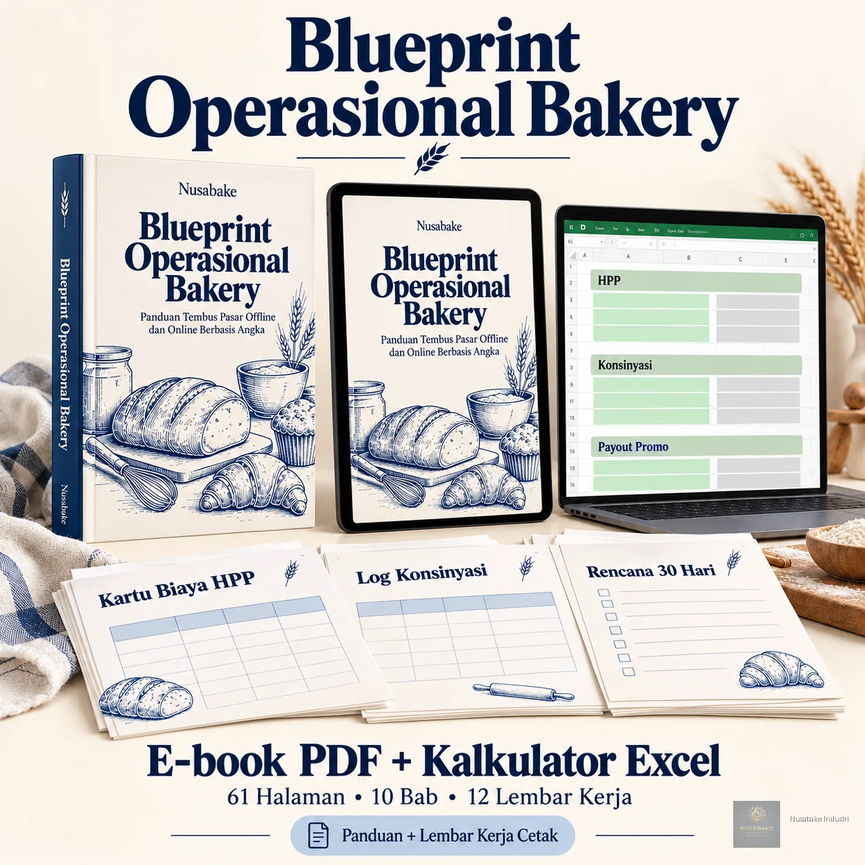 Pratinjau 1 Blueprint Operasional Bakery — Ebook + Kalkulator Excel