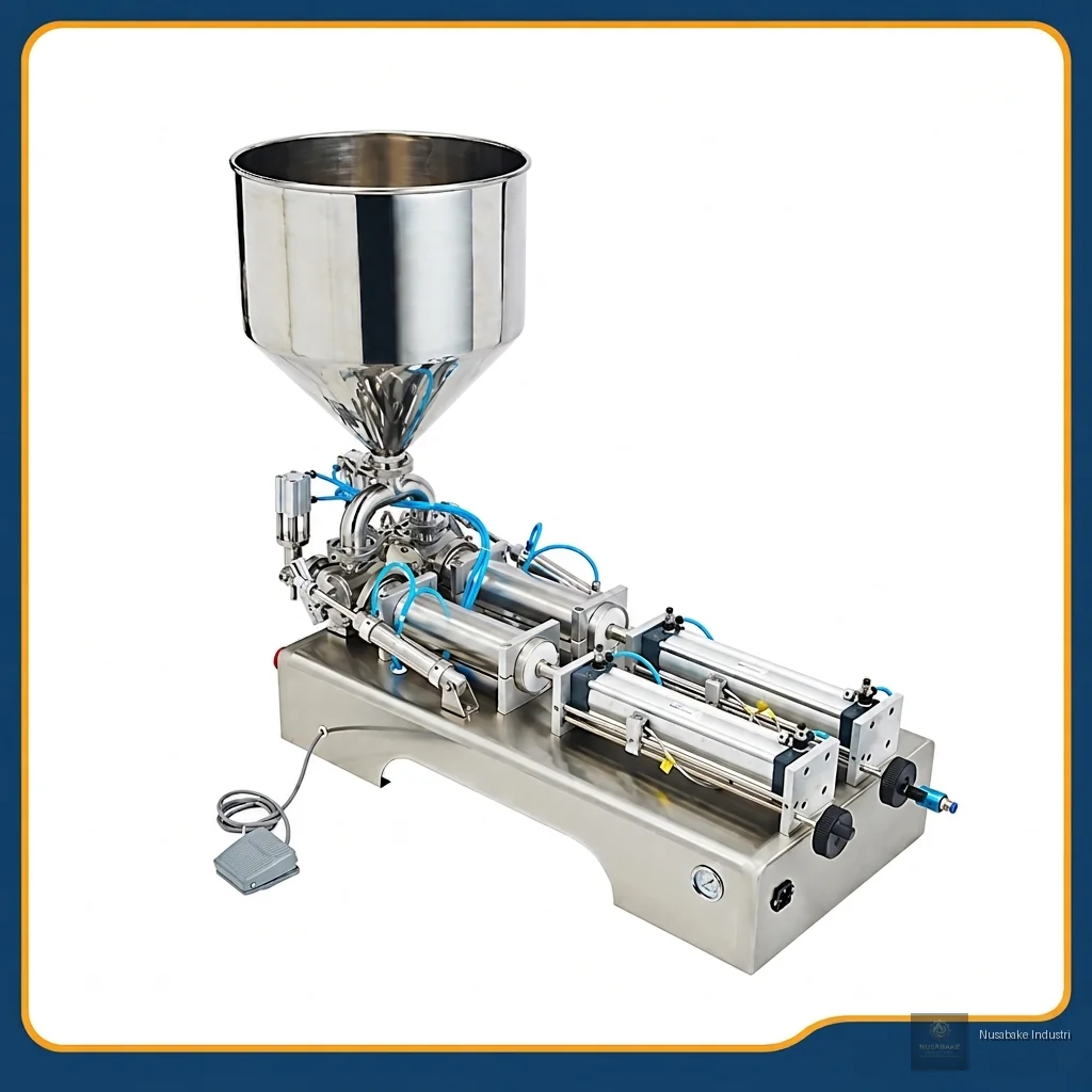 Double Head Paste Filling Machine 200-500ML untuk usaha bakery - gambar 3